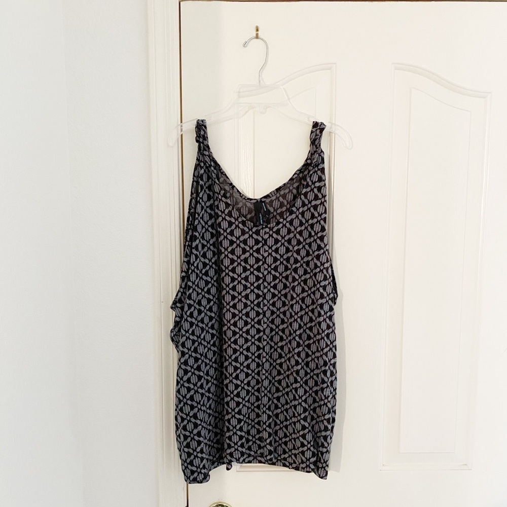 She Said... Black and Gray Print Tank Top
